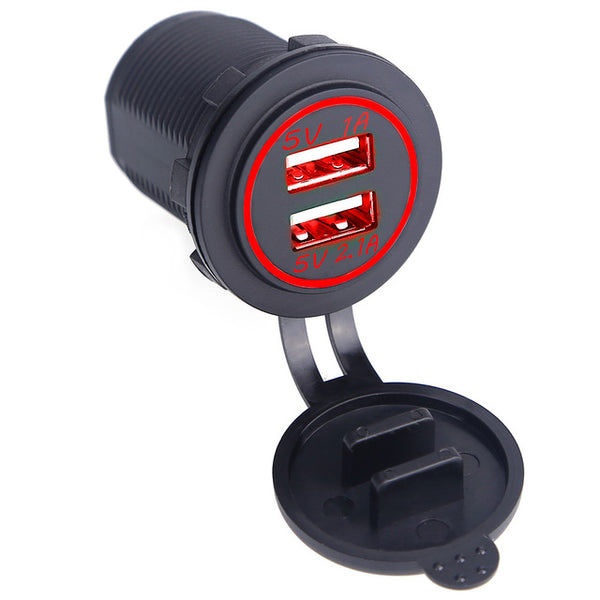 Universal Car Charger USB Vehicle DC12V-32V Waterproof  Dual USB Charger 2 Port Power Socket 5V 2.1A/1A High Quality