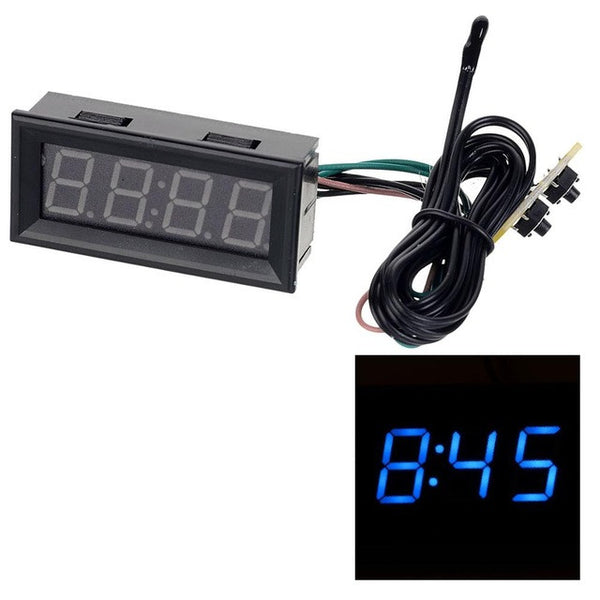 0.56 Green LED Clock Voltage Temperature Digital Display Thermometer Voltmeter  Electrical Test Meters Digital Car Volt Gauge