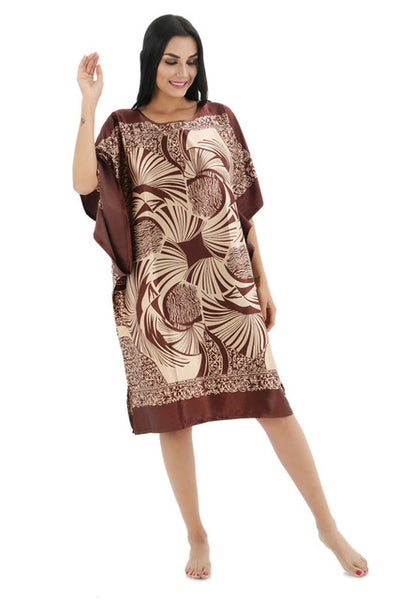 Novelty Print Black Female Satin Robe Dress Nightgown Novelty Women's Kaftan Bath Gown Summer Lounge Homewear Plus Size 6XL
