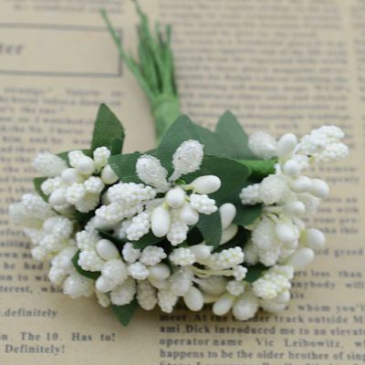 Cheap 12pcs Artificial Bud Stamen Berry Bacca Flower For Wedding Decoration DIY Scrapbooking Decorative Artificial flowers