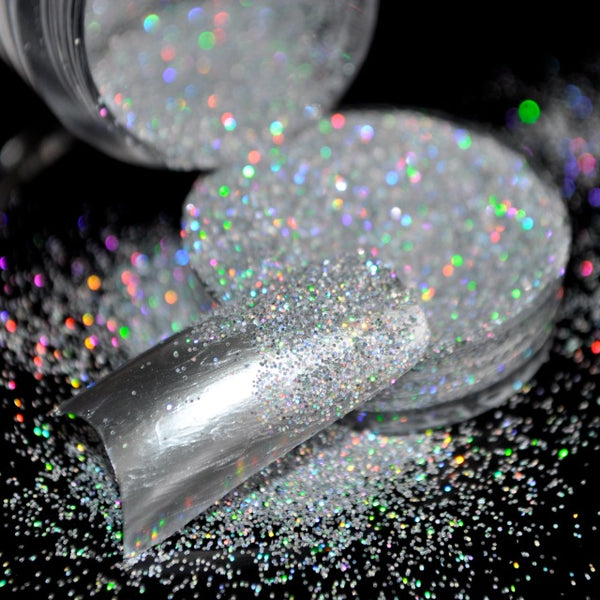 Holographic Nail Glitter Laser Silver Powder Dust 1/256(N101) 1/128(N32) Choice Shinny Colorful Under Light Nail Art Decorations