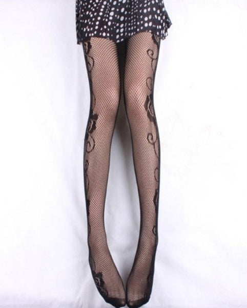 2017 Sexy Women Female Black Fishnet Net Pattern Tights Long Stockings Trouser Jacquard Sheer Hosiery Pantyhose Tights CYK027