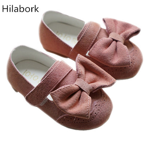 2017 spring new children's shoes rubber leather baby princess leather shoes girls big bow knot leather baby shoes 21-25size