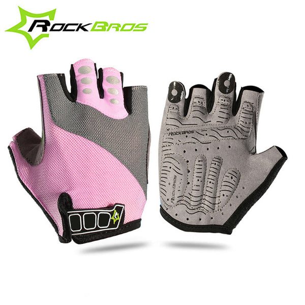 ROCKBROS Cycling Anti-slip Anti-sweat Men Women Half Finger Gloves Breathable Anti-shock Sports Gloves MTB Bike Bicycle Glove