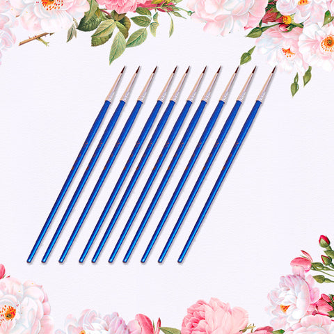10pcs/Set Fine Hand-painted Thin Hook Line Pen Blue Baton Art Supplies Drawing Art Pen Paint Brush Nylon Brush Painting Pen