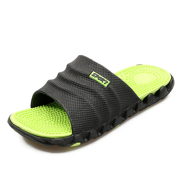 2017 Summer Slippers Men Casual Sandals Leisure Soft Slides IVI Plastic Indoor Acupoint Massage Slippers for Men