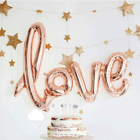 Large 40inch Romantic Wedding Link LOVE Letter Balloon Birthday Party Valentine's Day Decoration Helium Foil Globos