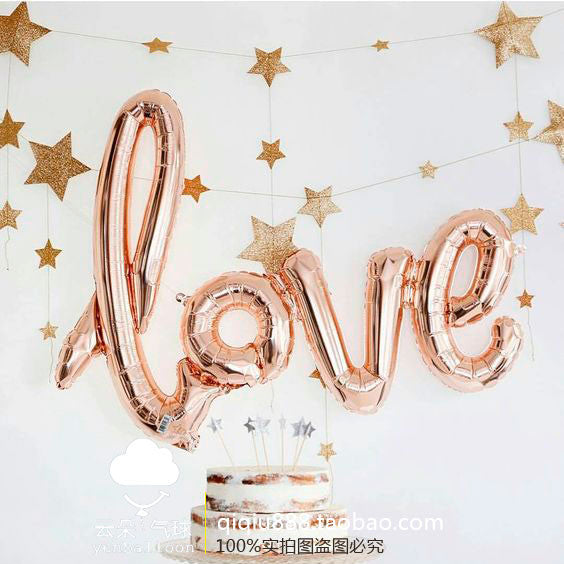 Large 40inch Romantic Wedding Link LOVE Letter Balloon Birthday Party Valentine's Day Decoration Helium Foil Globos