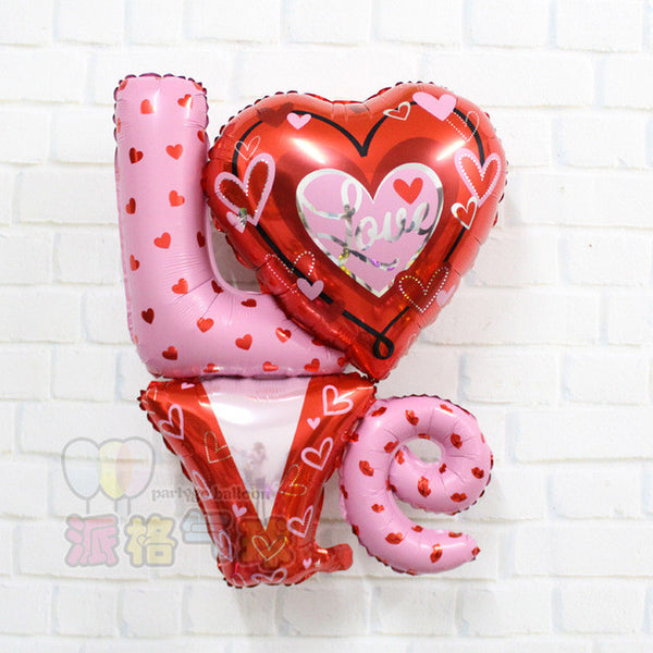 Large 40inch Romantic Wedding Link LOVE Letter Balloon Birthday Party Valentine's Day Decoration Helium Foil Globos