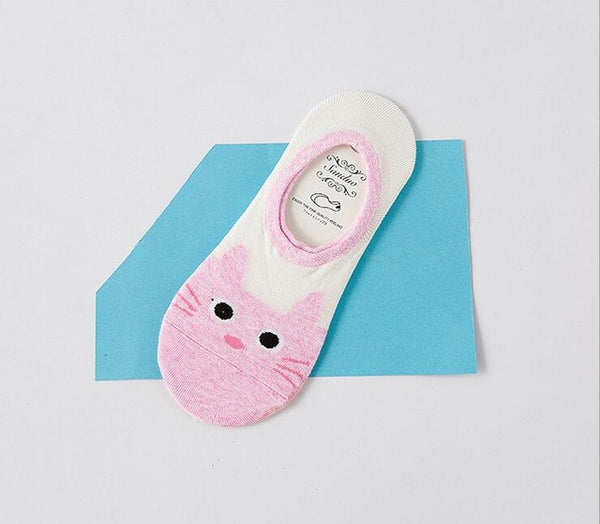 hot cute cat boat sock women summer animal funny sock girls cartoon low cut sweet sokken invisible candy slipper cheap sale sox