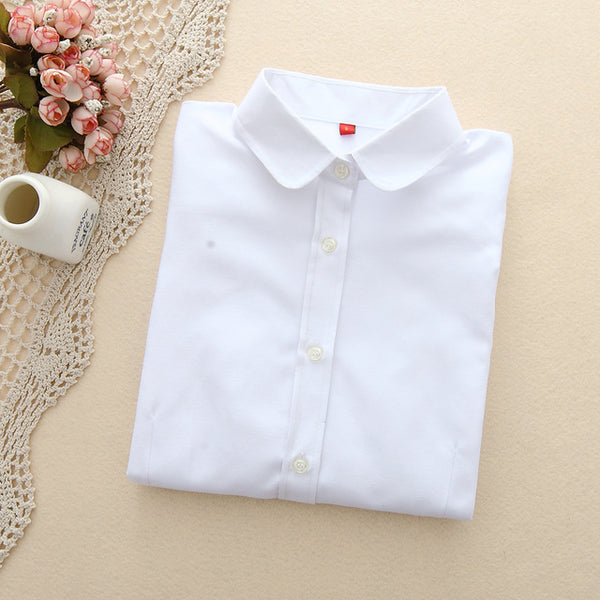 EYM Brand New Women Blouses Shirts Oxford Cotton Long Sleeve Ladies White Casual Shirt Plus Size Blouses Female Clothing Tops