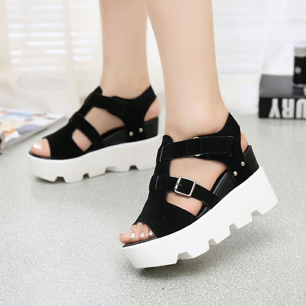 2017 Summer Sandals Shoes Women High Heel Casual Shoes footwear flip flops Open Toe Platform Gladiator Sandals Women Shoes Y48W