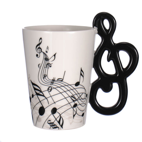 Creative Guitar Ceramic Cup Personality Music Note Milk Juice Lemon Mug Coffee Tea Cup Home Office Drinkware Unique Gift