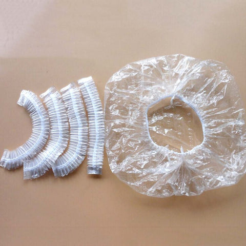 100Pcs One-off Disposable Hotel Shower Bathing Clear Hair Elastic Caps Hats Shower Caps Hot Sale