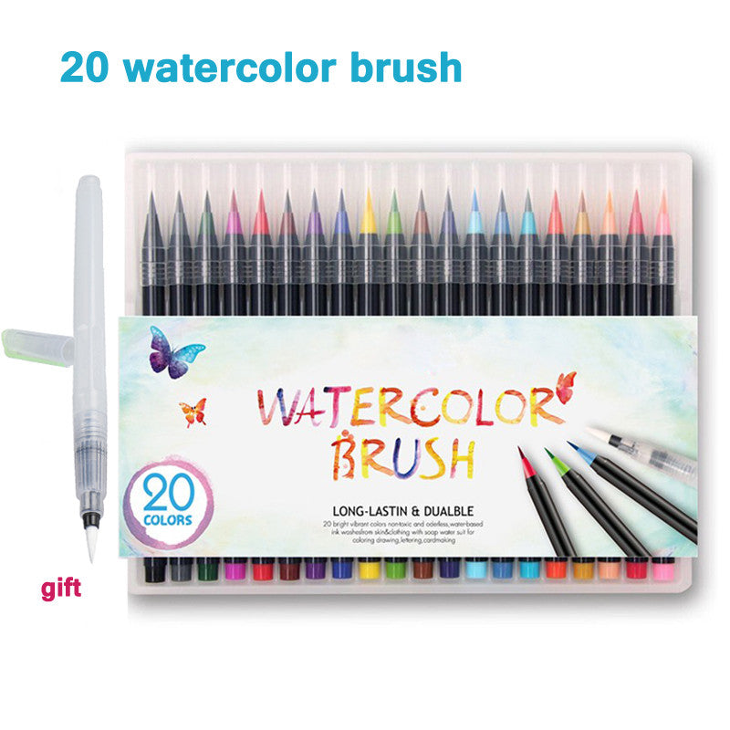 20 Color Premium Painting Soft Brush Pen Set Watercolor Art Markers Pen Effect Best For Manga Sketch Drawing Comic Calligraphy