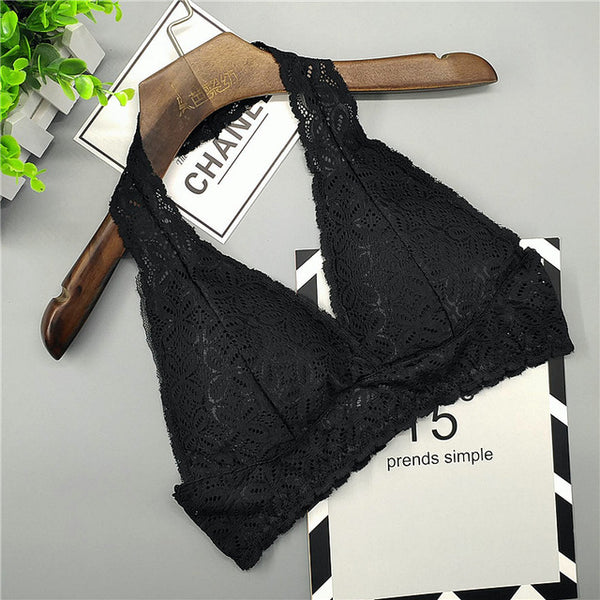 Lace bras bralette Sexy Halfter bra beach Suit Female plus size Women Backless Wirefree Underwear crop Lingerie Brassiere