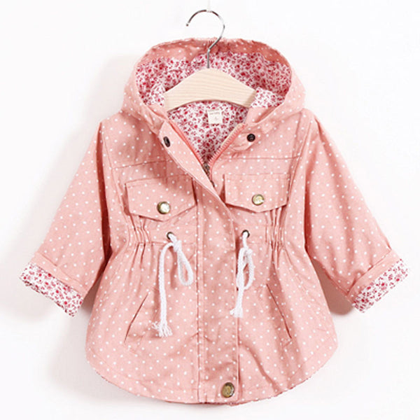 Hot Fashion Children's Jacket Girls Outwear Casual Hooded Coats Girls Jackets School 2-8Y Baby Kids Trench Spring Autumn SC410