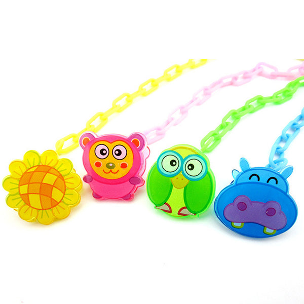 1 Pc Newest Baby Pacifier Chain Clip Animal Cartoon Baby Pacifier Anti lost Dummy Clip Baby Soother Holder 3 Colors Available