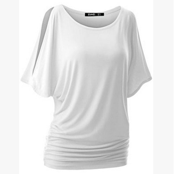 LASPERAL Brand T Shirt Women Batwing Sleeve Shirts Top Solid O-Neck Cotton Blend Summer Tee Tops Female Plus Size Casual Shirts