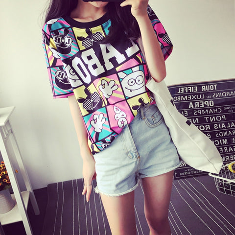 fashion Women's Summer T-Shirt Clothes Shirt  O-neck The letter printing  Free Shipping