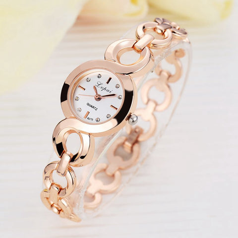 Lvpai Brand Fashion Bracelet Watch Women Alloy Luxury Watch Quartz Wristwatch Classic Gold Ladies Casual Business Watch