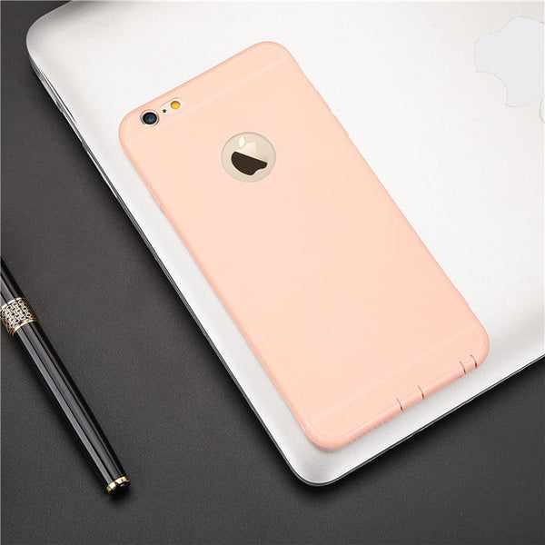 Topnow Candy color silicon Phone case For Apple iPhone 6 6S 6Plus 6sPlus 7 7Plus TPU Logo Window Dust plug Ultra thin back cover