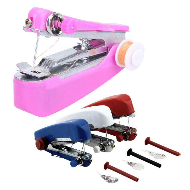 Mini Hand-Held Sewing Machine Portable Home Textiles Stitch Clothes Fabrics Pocket Apparel Sewing Machine for Home and Travel