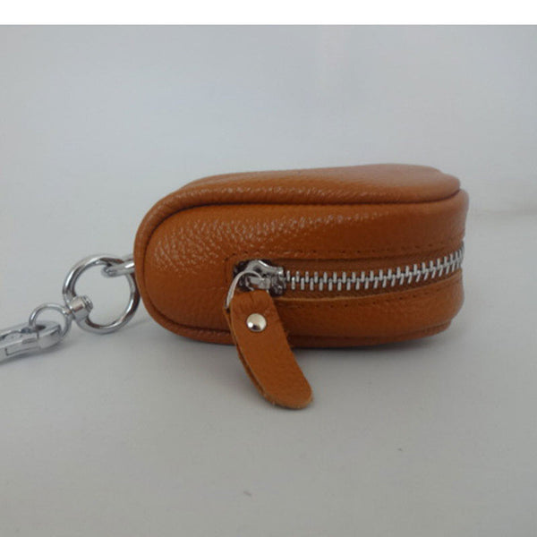 Key Holder Genuine Cow Leather Key Case Zipped Key Pouch Keychain Auto Car Key Cases Bag High Quality