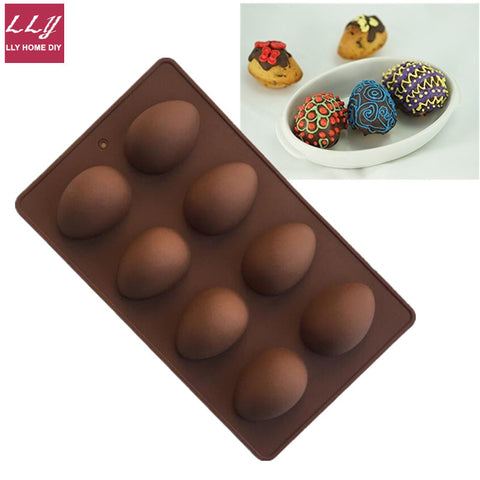 8 Easter Egg Shape Cake Decoration Soap Mold Silicone Mould Jelly Mousse For Kitchen Bakeware Molde De Silicone Chocolate Mold