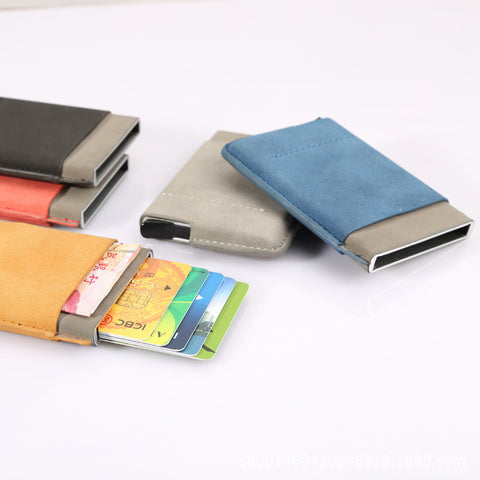 Credit Cards Holder Slim Rfid Protector Wallets Men Women PU Leather Metal Case ID Card Bag Drivers License Automatic Cardholder