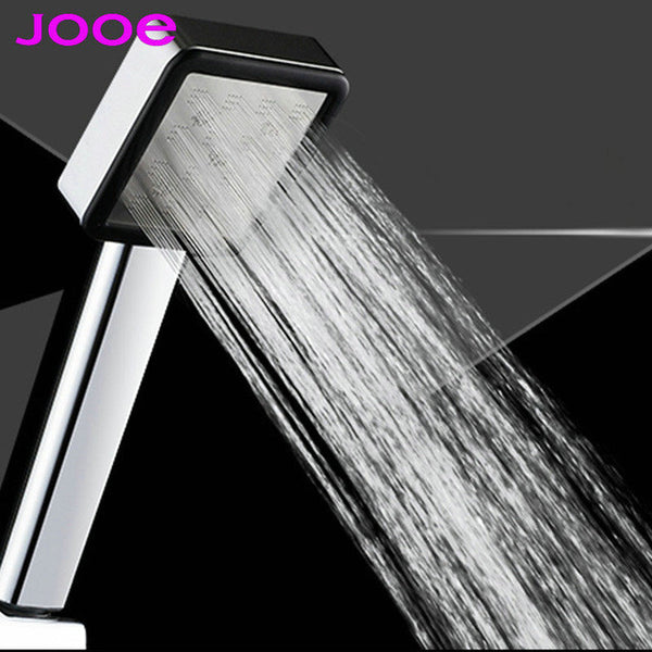 JOOE High Pressure Water Saving Shower Head ABS Plastic chrome Square or round HandHeld bath Shower Head Bathroom Accessories