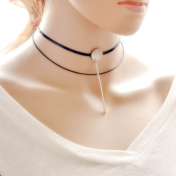 14 types Hot fashion accessories silver-color terciopelo Velvet leather mix color round choker necklace for couple lover N3304