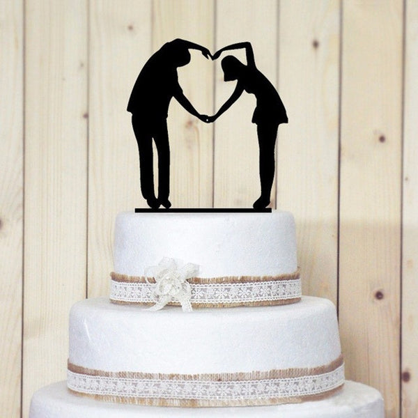 Hot Sale Wedding Decoration Cake Topper Mr Mrs Acrylic Black Romantic Bride Groom For Wedding Cake Topper Party Favors