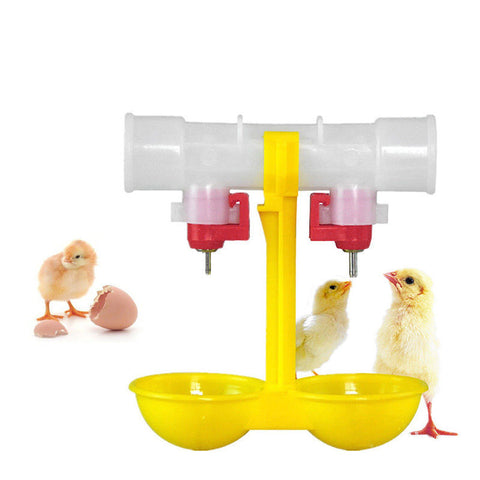 Hot Sell! High Quality Pet Supplies Double Outlet Drinking Hanging Chickens Cups Nipple Drinker Poultry Waterer Feeding Supplies