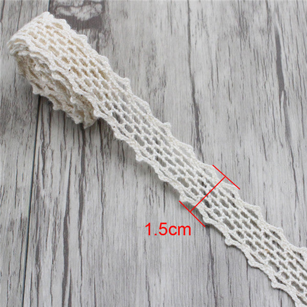 2 yards/lot Apparel Sewing Fabric DIY Ivory Cream Trim Cotton Crocheted Lace Fabric Ribbon Handmade Accessories 050021158