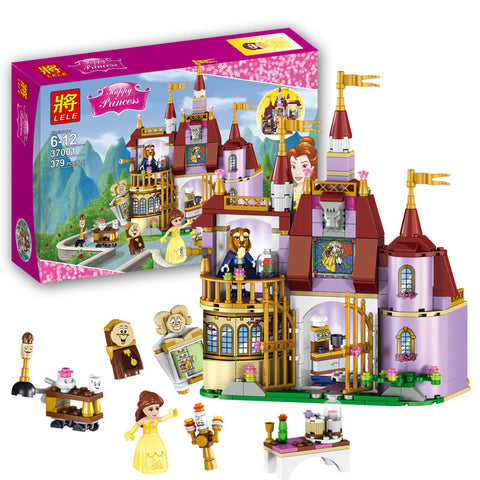 37001 Beauty and The Beast Princess Belle's Enchanted Castle Building Blocks Girl Friends Kids Toys Compatible with Legoe