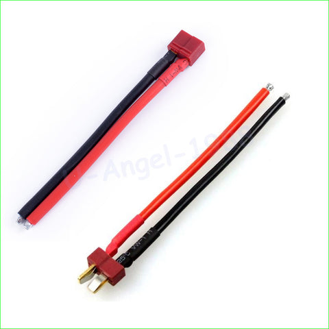 1pcs Deans Style T Plug Male Female Connector Silicone Wire With 10CM 14awg