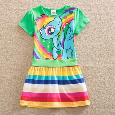 2017 new style cotton my little pony child dress  kids clothes children dress baby girl clothes summer dresses SH6218#