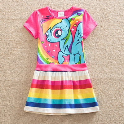 2017 new style cotton my little pony child dress  kids clothes children dress baby girl clothes summer dresses SH6218#