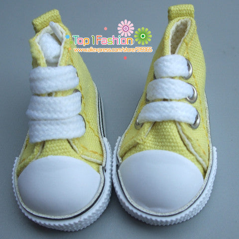 1 pair Assorted Color 5cm Canvas Shoes For BJD Doll Fashion Mini Toy Shoes Sneaker Bjd Doll Shoes for Russian Doll Accessories