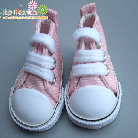 1 pair Assorted Color 5cm Canvas Shoes For BJD Doll Fashion Mini Toy Shoes Sneaker Bjd Doll Shoes for Russian Doll Accessories