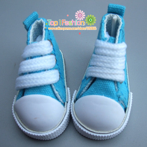 1 pair Assorted Color 5cm Canvas Shoes For BJD Doll Fashion Mini Toy Shoes Sneaker Bjd Doll Shoes for Russian Doll Accessories