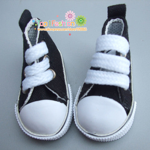 1 pair Assorted Color 5cm Canvas Shoes For BJD Doll Fashion Mini Toy Shoes Sneaker Bjd Doll Shoes for Russian Doll Accessories