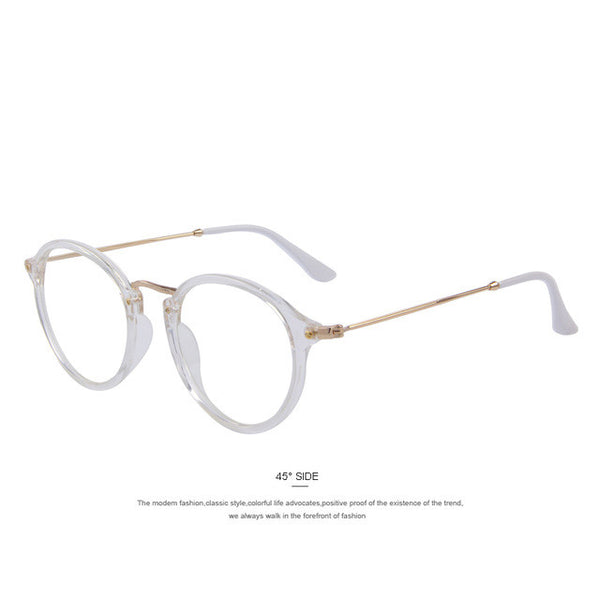 MERRY'S Fashion Women Clear Lens Eyewear Unisex Retro Clear Eyeglasses Oval Frame Metal Temples
