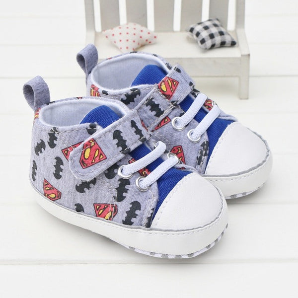 Fashion Superman Batman Baby Boy Shoes Autumn Cartoon Prints Toddler Girl Shoes Soft Children's Casual Sport Shoes 3367