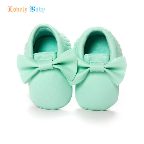 18-colors Handmade Fashion Tassels Baby Moccasin Newborn Shoes Soft Bottom Infants Crib Shoes PU leather Prewalkers