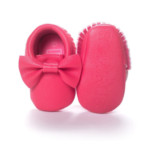 18-colors Handmade Fashion Tassels Baby Moccasin Newborn Shoes Soft Bottom Infants Crib Shoes PU leather Prewalkers