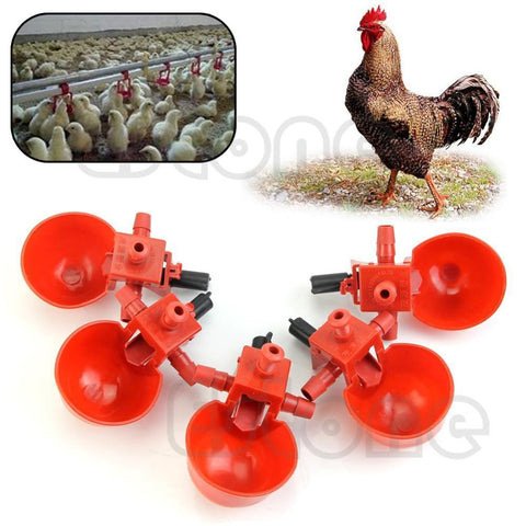 5Pcs Automatic Bird Coop Feed Poultry Water Drinking Cups Chicken Fowl Drinker HXP001