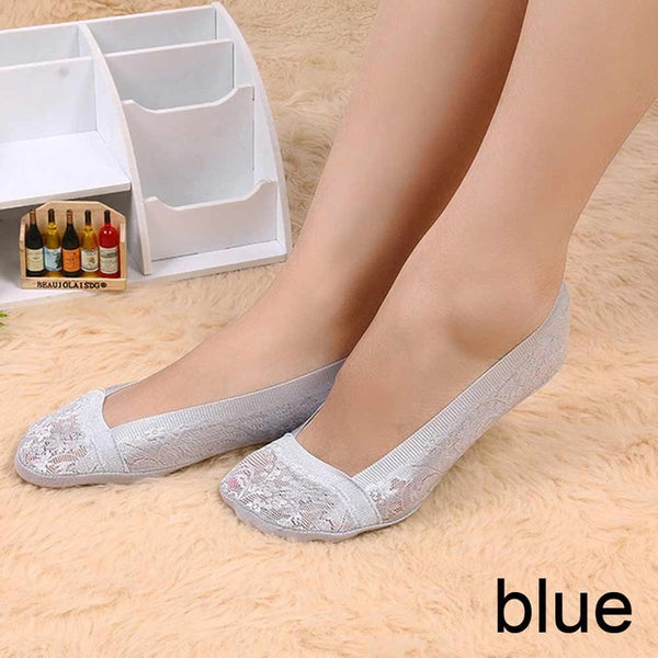 Fashion Accessories 1 PAIR Summer Women Lady Girl Floral Lace Antiskid Invisible No Show Peds Low Cut Socks