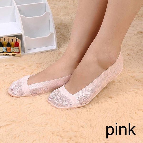 Fashion Accessories 1 PAIR Summer Women Lady Girl Floral Lace Antiskid Invisible No Show Peds Low Cut Socks